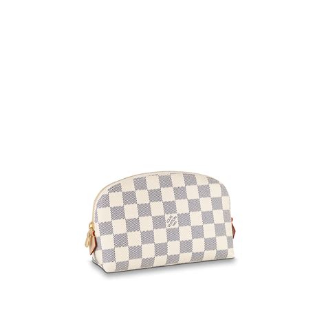 Cosmetic Pouch Damier Azur Canvas .